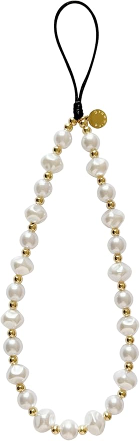 Drawwind Phone Charm Strap Cute Wrist Straps Cell Phone Charm String Y2K Aesthetic Lanyard Wristlet Chain for Case Camera AirPods Bags Keychains (Classic Pearl) by Drawwind