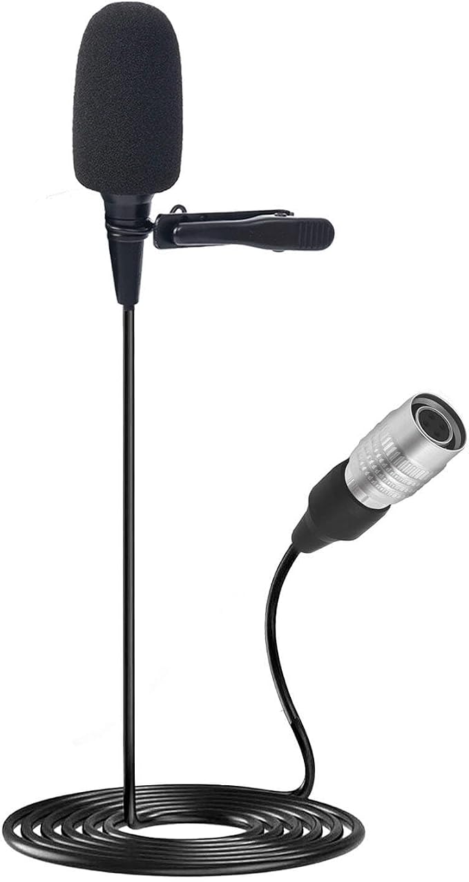Lavalier Microphone, Cardioid Condenser Clip On Microphone, Lapel Microphone Compatible with Audio Technica Microphone Wireless System, Hirose 4 Pin Plug, Ideal for Lectures, Theater, Actors by JTLAU