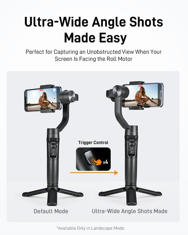 hohem iSteady Mobile Plus Phone Gimbal with Ultra-Wide-Angle Mode | iSteady 7.0 Anti-Shake, 600° Inception Rotation, 13H Battery, Hohem Joy App, Power Bank Function, Ultra-Wide-Angle Mode - Image 2