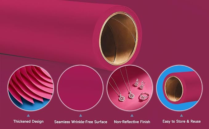 YSKE-Seamless Dusty Rose Paper Backdrop Roll for Photography, Photo Background,Roll of Paper with Backdrop Cover for Background Stand,Thick Anti-Wrinkle Matte(53''x16.4',Dusty Rose/Mauve) - Image 4