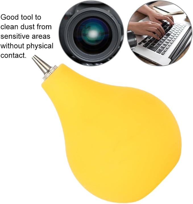 Rubber Air Blower for Camera Lens Cleaning Dust Pump Tool with Metal Valve Portable Filter Watch Cleaning Kit(Yellow) - Image 8
