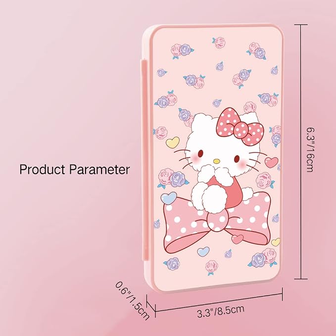 PERFECTSIGHT Cute Game Card Case for Nintendo Switch/ Switch Lite/ OLED, 24 Game Holder Cartridge Case for Game Cards and 24 SD Cards, Kawaii Portable Compact Storage Box (Rose Kitty, 24 Slots) - Image 6