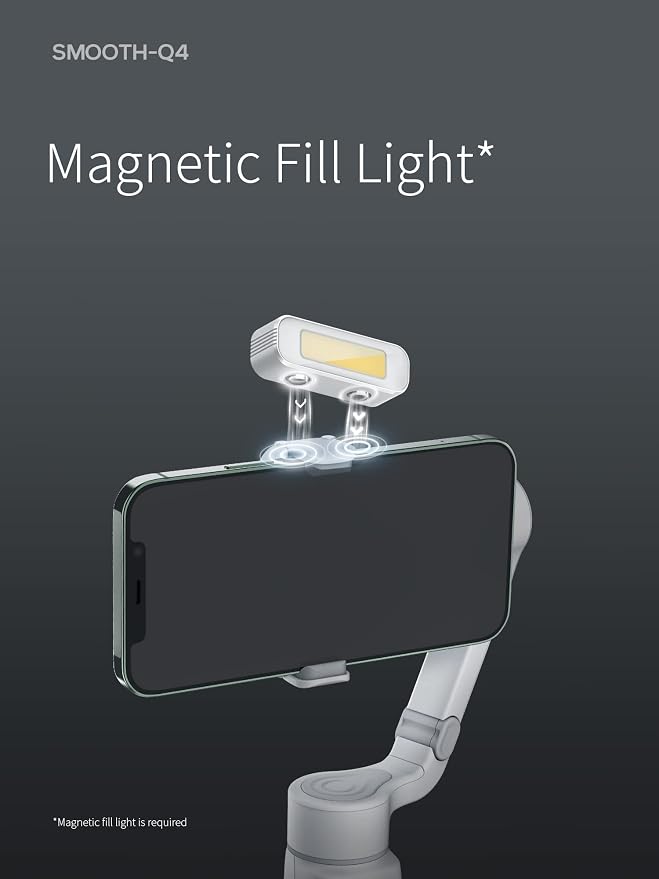 ZHIYUN Smooth Q4 Combo Gimbal Stabilizer, 3-Axis Smartphone Phone Gimbal, Built-in Extension Rod, Foldable and Portable, Android and iPhone Gimbal, Vlogging Stabilizer, TikTok YouTube Video - Image 4