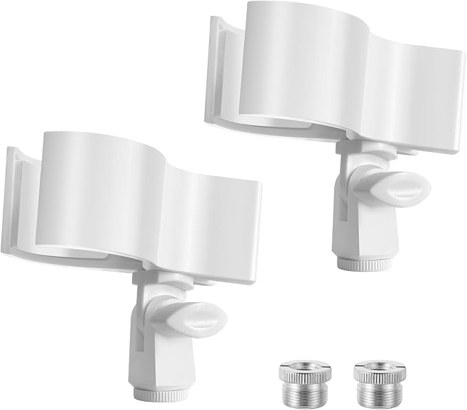 Large Microphone Clip for Mics with Outer Diameter 1.26" to 2.3" | Adjustable Mic Holder, Premium ABS, Inside sponge to protect microphones, With 5/8" Male to 3/8" Female Screw Adapter by BILIONE