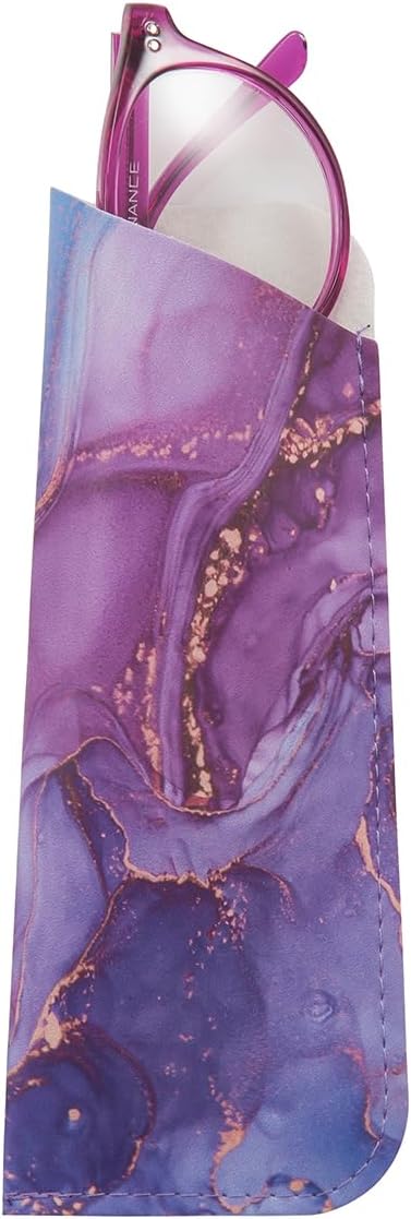 TRIUMPH VISION 3 Pack Reading Glasses Pouch Soft Case Eyeglass Sleeve Slim | Alternative to Bulky Case in bag, Lightweight Lined Padded Protect Optical lens Slip in, Cute Pattern Portable for Daily Use - Image 3