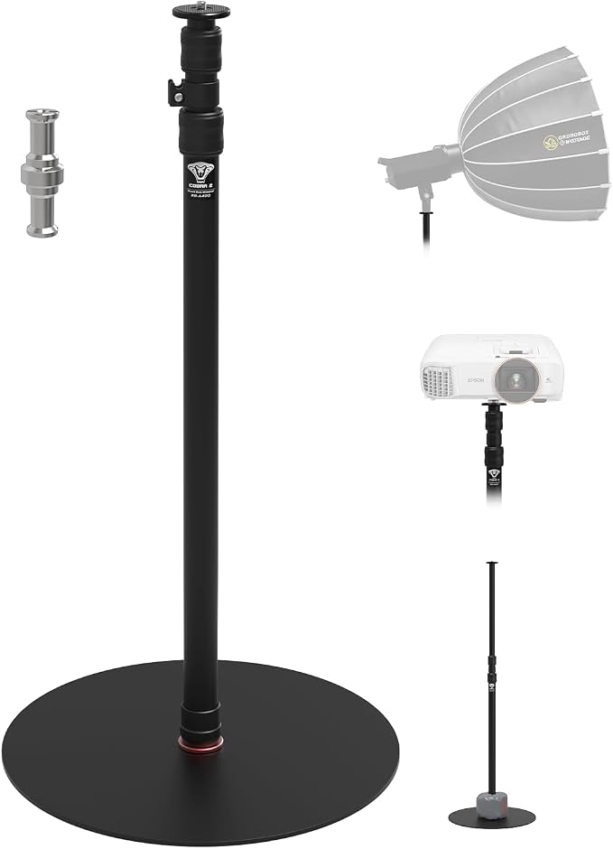 IFOOTAGE RB-A400 Round Base Monopod,79.4" Monopod Light Stand,3/8" Screw and Light Mount Adapter, Stability for LED Video Light,Max.Payload 22LBS/10KG by IFOOTAGE