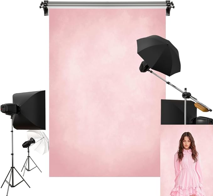 Kate 5x7ft/1.5x2.2m Pink Backdrops Abstract Sweet Girls Pink Seamless Portrait Background Photo Studio Props by KateBackdropforPhotography