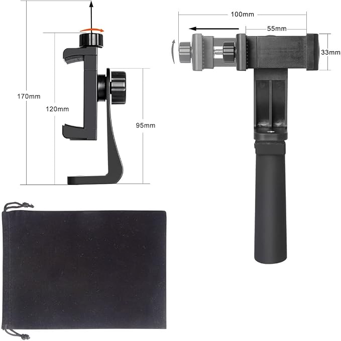Ergonomic Smartphone Vlogging Hand Grip Stabilizer Holder Mount Video Kit | Landscape+Portrait Dual Mode, Anti-Falling Safety Strap,Mic/Light Adapter,Portable & Solid Selfie Stick for iPhone Samsung - Image 5
