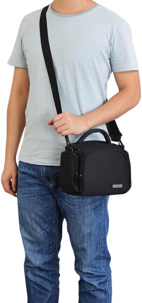 CADeN Compact Camera Shoulder Crossbody Bag Case Compatible for Nikon, Canon, Sony SLR/DSLR Mirrorless Cameras and Lenses Waterproof(1.0 S, Black) - Image 9