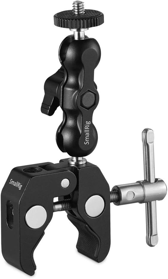 SMALLRIG Ballhead Clamp Double Ball Adapter with Bottom Clamp(4 pcs) | Clamps diameter up to 54mm, Max load up to 1kg by SmallRig