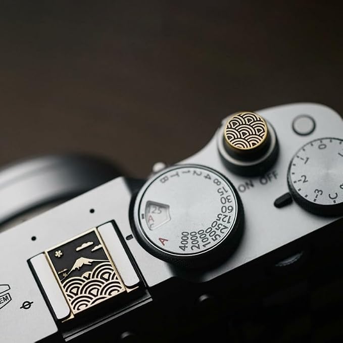 Cloud Pattern Hot Shoe Cover Shutter Button for Fujifilm XT50 X100VI | Brass alloy sea of clouds pattern hot shoe cover Shutter Button For Fuji XT30III X100VI For Nikon ZF For Leica For Olympus - Image 3