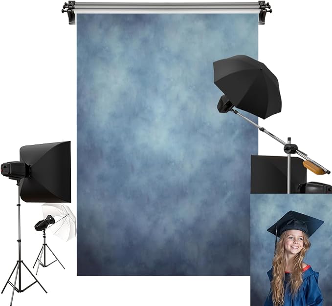 Kate 10x20ft/3m(W) x6m(H) Large Blue Backdrops Seamless Retro Blue Background Photography Props Studio Digital Printed Backdrop by KateBackdropforPhotography