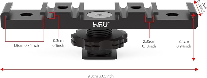 HSU Cold Shoe Mount Bracket, Triple-Head Hot Shoe Mount, 1/4 Screw Port, Aluminum Cold Shoe Plate Adapter with Cable Slot Bayonet for Microphone, Led Video Light, Monitor - Image 7