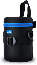 JJC Camera Lens Case Pouch, Padded Bag Fits Lens up to 3.1 x 5.3 (D x L) | for Sony E 55-210mm f4.5-6.3/Nikon Nikkor AF-S 55-200mm/AF-S 18-300mm/Fujifilm XF 56mm Lens & More, Includes Shoulder Strap by JJC