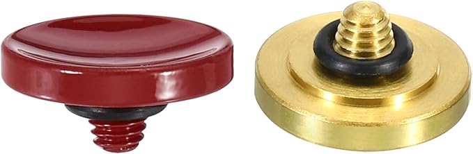 PATIKIL Camera Shutter Button, 2 Pack Soft Shutter Release Button Pure Copper Camera Button Concave, for Nikon for Fujifilm for Leica Dark Red/Golden by PATIKIL