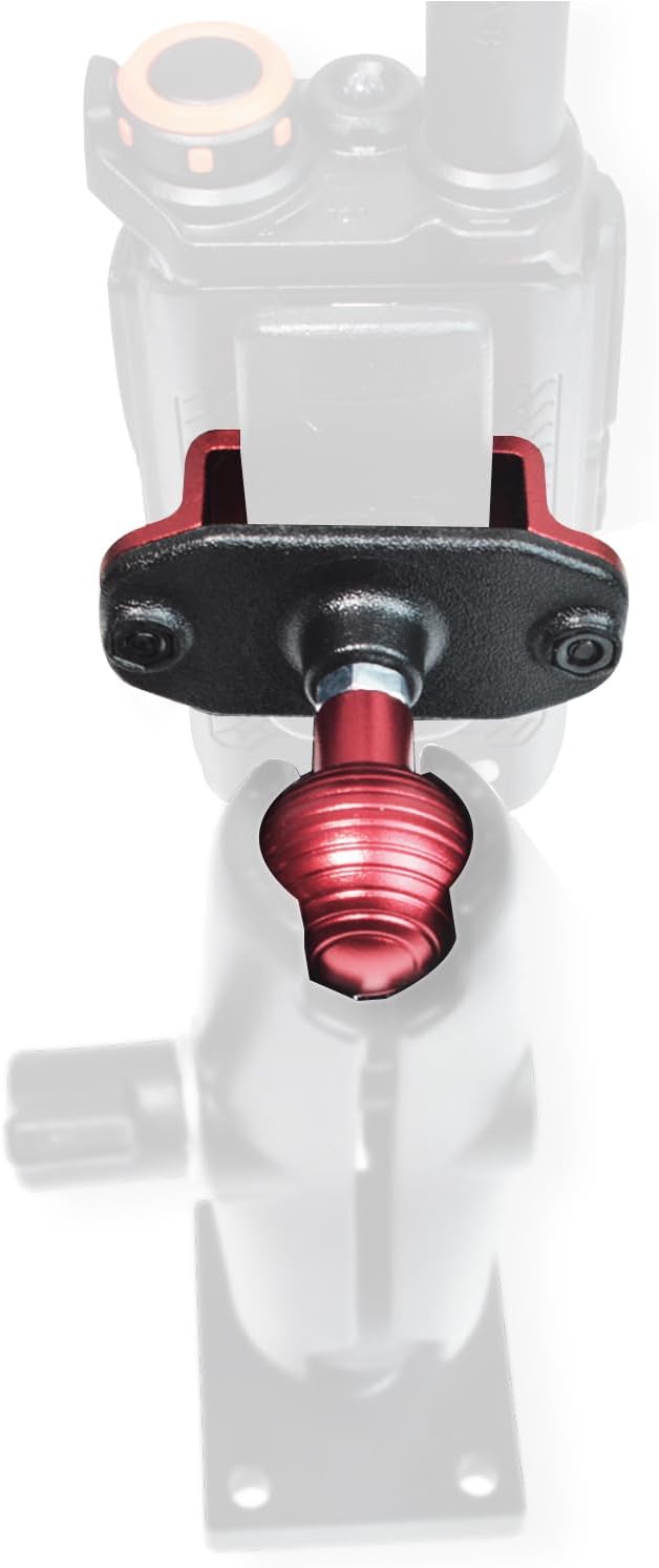 Universal Radio/CB Microphone Bracket, Aluminum 25mm 1" Ball Adapter Compatible with RAM Mounts B Size Double Socket Arm (Red) - Image 6
