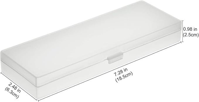 Chinco 4 Pieces Plastic Pencil Case Plastic Stationery Case with Hinged Lid and Snap Closure for Pencils, Pens, Drill Bits, Office Supplies (White) - Image 2