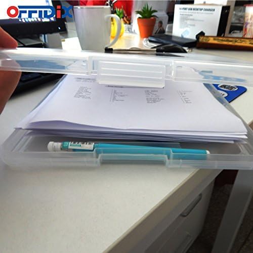OFFIDIX Clipboard Storage Box Transparent Plastic Paper Clipboard Paper Holder Storage Clip Board Ideal for School, Home and Office Use - Image 6