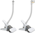 Indoor Outdoor Security Camera Flexible Clip Mount, White, 2-Pack | Universal 1/4"-20 threaded clamp bracket, fits Ring/Blink/Wyze/Arlo and more, 15cm adjustable gooseneck arm by Holicfun