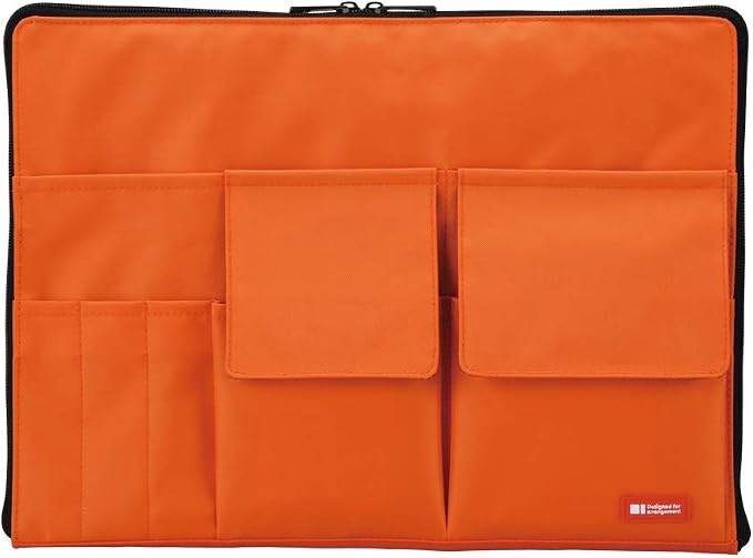 LIHITLAB Laptop Sleeve with Storage Pockets (Bag-in-Bag), 10 x 13.8 Inches, Orange (A7554-4) by LIHITLAB
