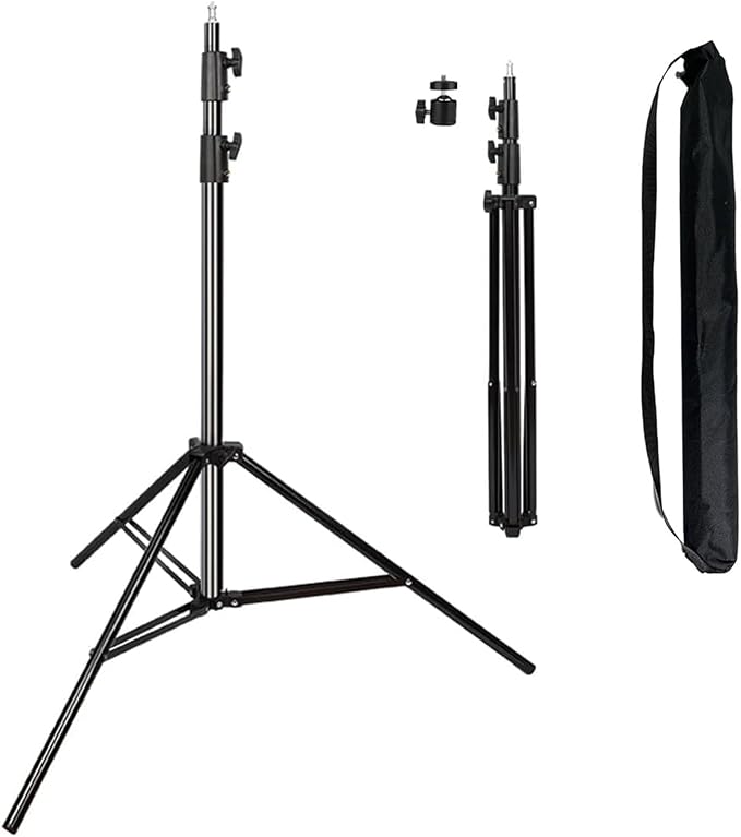 Heavy Duty Light Stand 9.5 Feet/2.8 Meters Adjustable Spring Cushioned Metal Photography Tripod Stand for Photo Studio Speedlight, Ring Light, Photographic Equipments Thickening Flash Stand by ITOTIN