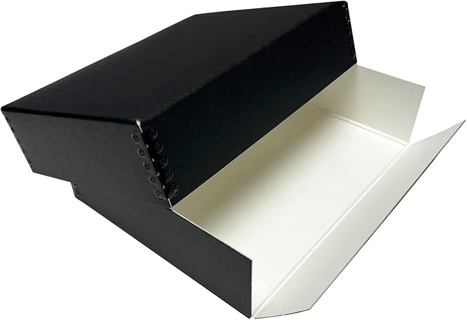 Lineco Museum Archival Storage Box, Drop Front, 9.25x11.75x3 in, Black | Acid-Free with Metal Edge, Preserves Picture Longevity, Organize Photos, Newspapers, Prints, Documents, Crafts, DIY - Image 9