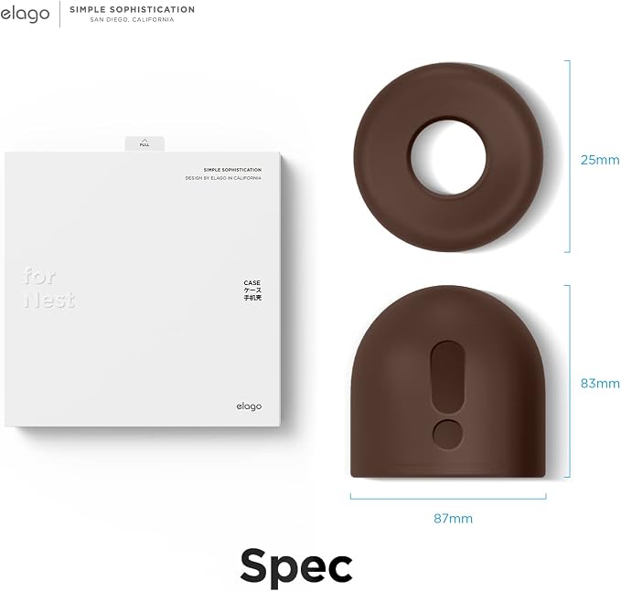 elago Silicone Cover for Google Nest Cam Outdoor or Indoor (Battery) | Magnetic Mount Cover Included, All Weather Protection, Easy Installation [Dark Brown] (NOT Compatible with wired, 2nd gen) - Image 8