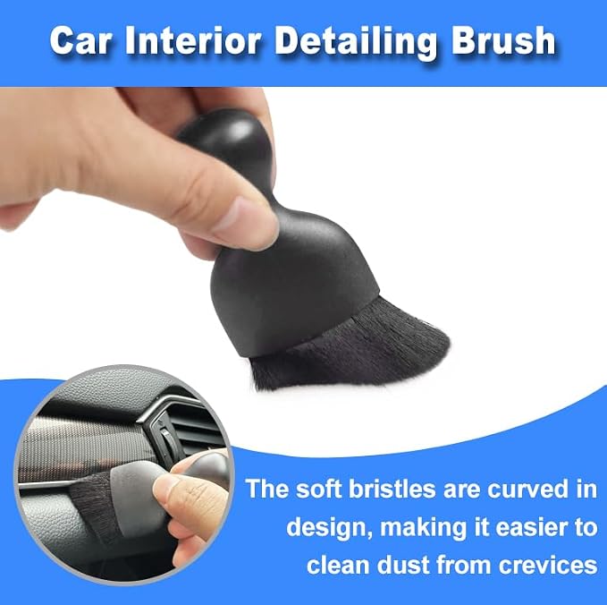 Windshield Cleaner Tool, Car Interior Detailing Cleaning Brush Kit | Car Detailing Brushes, Car Cleaning Gel, Car Cleaning Supplies Tools Accessories for Women, Men, Interior - 15Pcs - Image 7