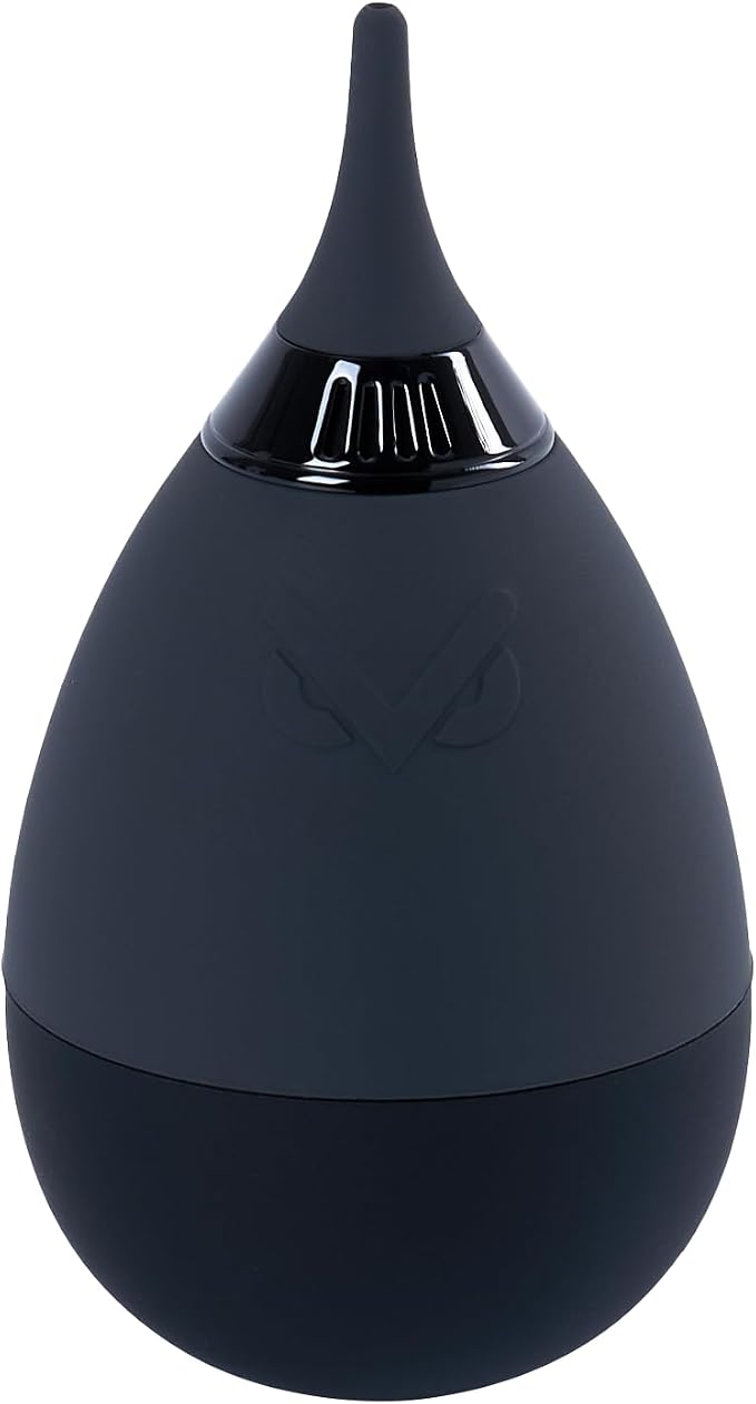 VSGO Camera Air Blower for Lens and Sensor Cleaning, Black | One-Way Air Valve; Tumbler Base Keeps Nozzle Raised; Soft Silicone Body; Easy-Squeeze Design; Pocket-Friendly by VSGO