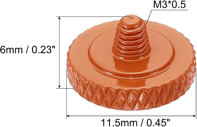 PATIKIL Camera Shutter Button, 3 Pack Soft Shutter Release Button Pure Copper Camera Button Knurled Suitable for Nikon for Fujifilm for Leica DSLR/SLR Camera, Orange - Image 2