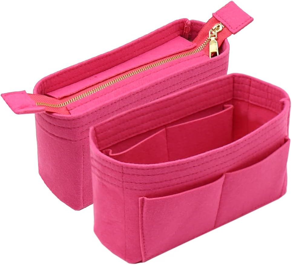 LEXSION Organizer,Bag Organizer,Insert purse organizer with 2 packs in one set fit NeoNoe Noé Series perfectly Rosy by LEXSION