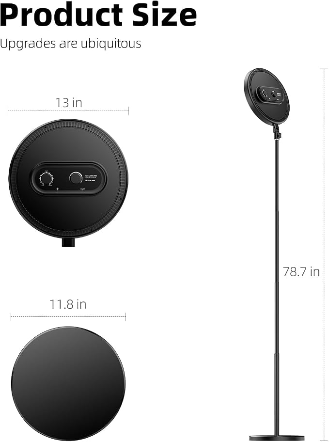 Large Ring Light with 79" Stand, 6500K Professional Full-Screen Big Ring Light with Stand and Phone Holder, Selfie Light with Remote for Studio Video Photography, TikTok, YouTube, Live Stream - Image 7