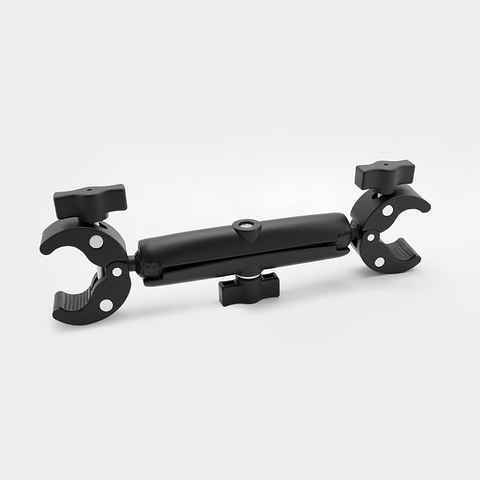 Double Super Clamp Mount Umbrella Holder with 360° Magic Arm, Heavy Duty Camera & Pole Clamp for Photography Light Stand, Monitor Bracket, Chair, Reflector & Crossbar Mount, 10" - Image 6