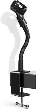 KC32 6-Inch Gooseneck Mic Stand, Heavy-Duty Desk Clamp for Podium | Flexible Arm Microphone Holder, Lectern Mount, 5/8-27 Thread, 3/8-16 Adapter, Mic Clip, Podcast, Pulpit, Studio, 4 lb Load by Angksorm