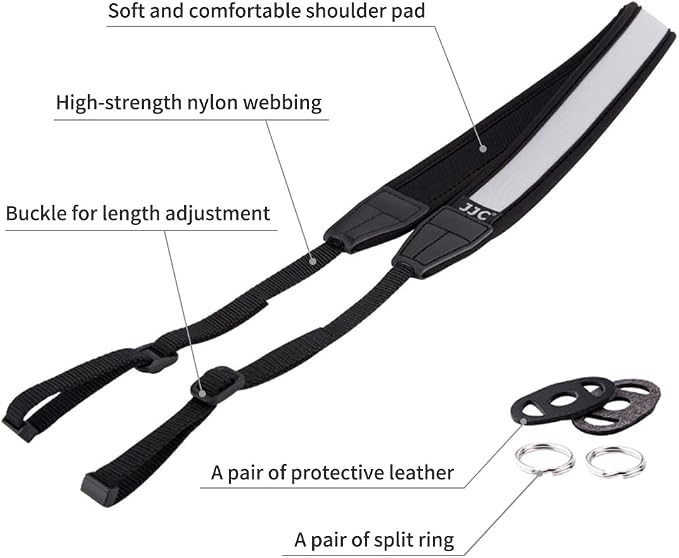 JJC Soft Camera Neck Shoulder Strap for Fuji X-T30 III II X-T20 X-T5 X-T4 | for Fuji X-M5 XM5 XT30 XT20 X-T3 XT3 X100VI X100V X100F X Half X-S10 X-E4 Canon EOS M50 M6 Mark II Nikon Zf Z8 Z50 & More - Image 4