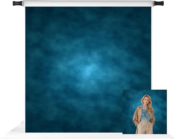 Kate 10x10ft Blue Abstract Photography Backdrop Old Master Blue Portrait Background Studio Props by KateBackdropforPhotography