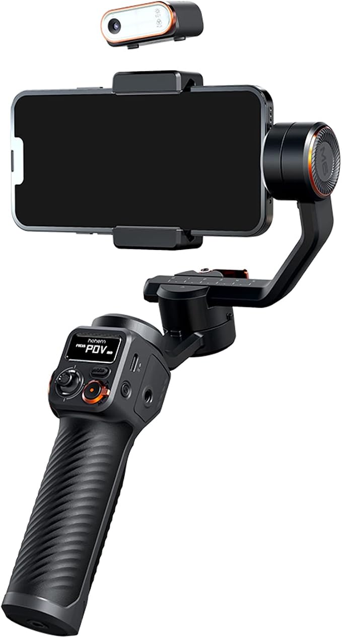 Hohem iSteady M6 Kit Gimbal Stabilizer for iPhone &Android,3-Axis Gimbal | AI Tracking,Magnetic Fill Light,0.91-inch OLED Display, 400g Max Payload ,360° Inception Mode,18h Battery - Image 8