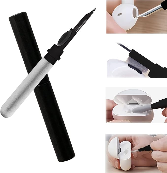 Cleaner Kit for Earbuds, Cleaning kit for Airpods Pro 1 2 3, Multi-Function Cleaning Tool with Brush Flocking Sponge for Wireless Earphones Bluetooth Headphones Case Camera and Phone(Black) - Image 7