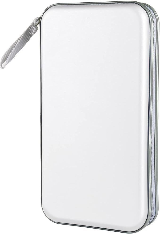 Siveit CD DVD Cases 96 Capacity Disc Storage Binder for Car(White) | Hard Plastic CD DVD Disc Cases Storage Binder Wallet for Car Home Office Travel by Siveit