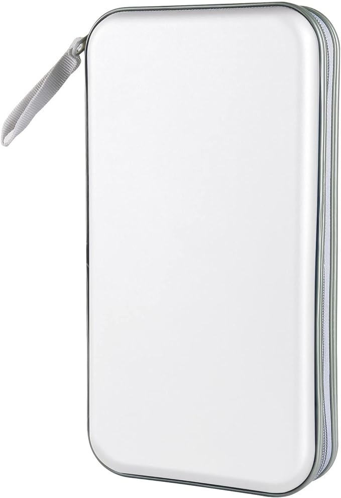 Siveit CD Case Holder, 80 Capacity CD/DVD Case Holders Wallet Hard Plastic CD DVD Disc Cases Storage Binder for Car Home Office Travel (White) by Siveit
