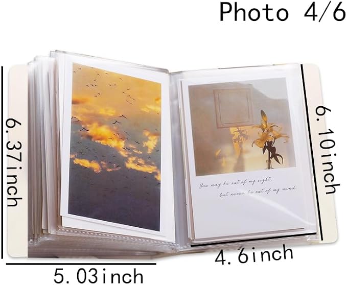 4x6 Photo Albums Storage, Picture Book for 4x6 Photos, Clear Cover Portfolio Folder for Postcards, Art Books Card Holds for Artwork, Wedding Journey Photo Book, 40 Pages Hold 80 Pictures - Image 2