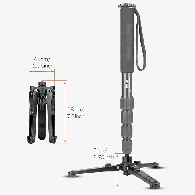 Koolehaoda Monopod Base Stand with Quick Folding Legs for DSLR Video | Tripod Feet Support for Monopod and Ball Head Desktop Stand Portable Unipod Base for Camera Camcorder - Image 5