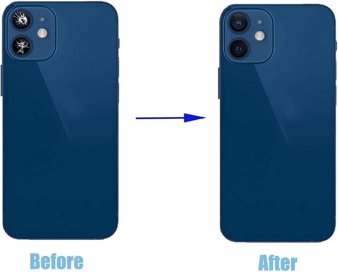 2 Pcs/Set 12/12 Mini Rear Camera Lens Replacement for iPhone 12 / iPhone 12 Mini, Anti-Lens Scratch & Waterproof, Back Glass Camera Lens Cover Replacement with Repair Tool Kit - Image 5