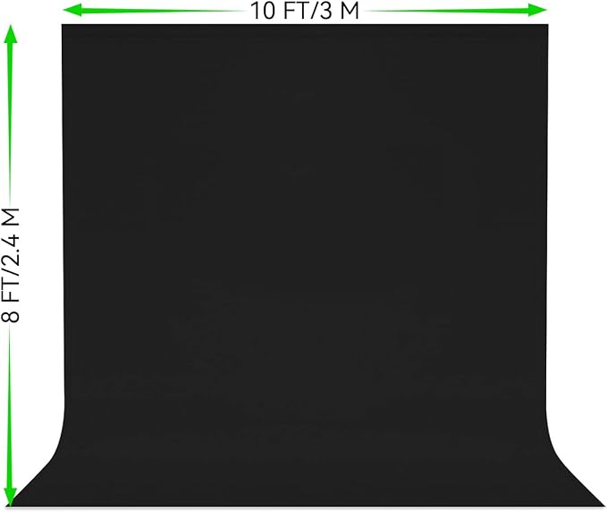 8x10 FT Black Photo Backdrop 100% Polyester Photography Background | Non-Reflective, Wrinkle-Resistant, Foldable Washable Black Sheet for Professional Photoshoot Portraits Party Video Studio - Image 2