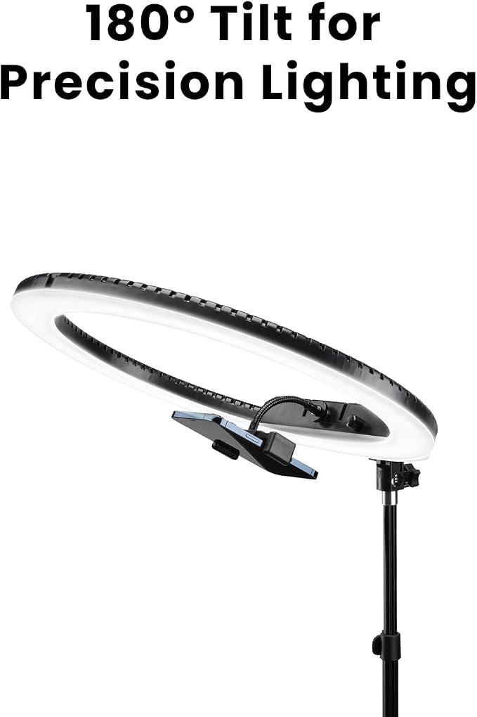 Lume Cube LED Ring Light for Videos, Selfies, Live Streaming |18” Circle Light with Stand, Phone Holder, and Camera Mount | Portable + 6.5 ft Tripod Stand and Travel Case | Battery Not Included - Image 6