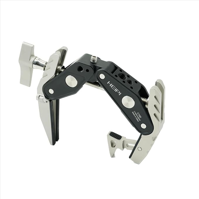 HEIPI C100 Super Clamp & MA175 Magic Arm & Phone Clip, Max Clamping 3.93" | Clamp & stand design. Max clamping 3.93" / 10cm. Dual screw mounts: 1/4"-20 & 3/8"-16. Compatible with phone - Image 2