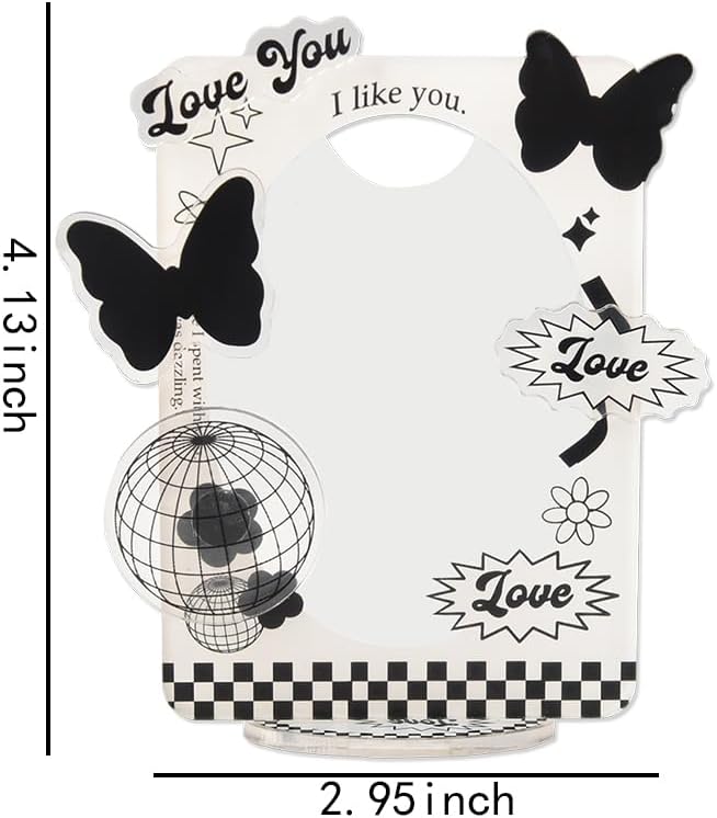 Kpop Photocard Holder Stand 3 Inch Acrylic Butterfly Picture Frame Kpop Card Display Stand Photo Card Decor Y2K Keychain Set K-Pop Gifts Teen Girl K-Pop Stuff Desk Accessories - Image 6