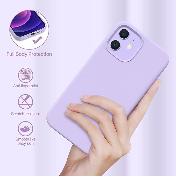 Miracase Silicone for iPhone 12 Case and iPhone 12 Pro Case, Violet | Liquid Silicone Gel Rubber Shockproof Drop Protection Phone Case for iPhone 12/12 Pro 6.1 inch - Image 4