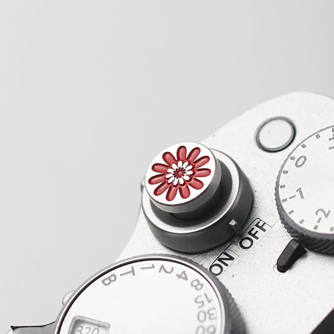 Camera Soft Release Button, Shutter Button for Fujifilm X100VI X100V X-E4 X-E3 X-T5 X-T4 X-T3 X-T30 II X-T20 X-PRO3 (red Daisy Button) - Image 2