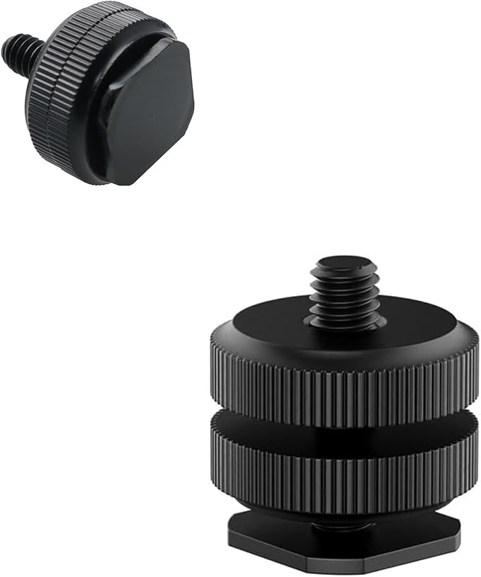 Camera Hot Shoe Mount(1 Pack) to 1/4"-20 Tripod Screw Adapter Flash Shoe Mount for DSLR Camera Rig by EszkozTA